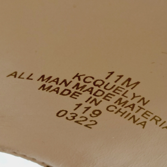 New Calvin Klein Quelyn Tan Leather Block Heel Sandals F932 - Picture 11 of 13